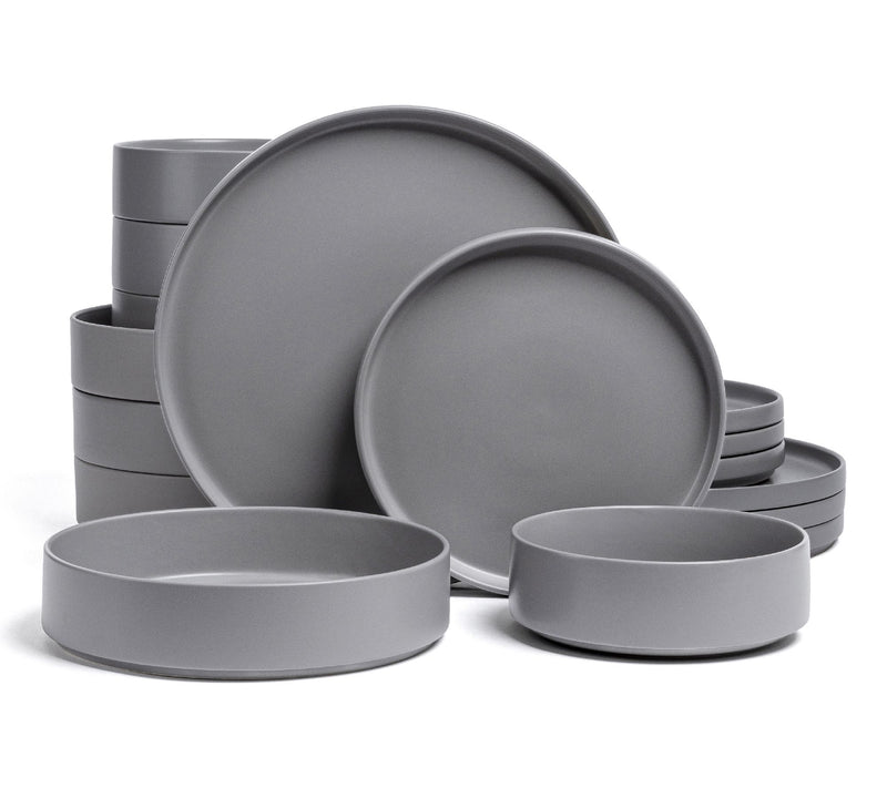 over&back Stackable 16-Piece Semi-Matte Stoneware Dinnerware — View 16