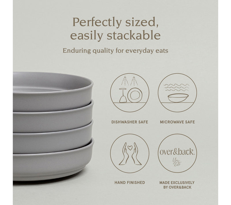 over&back Rimmed 32oz Semi-Matte Stoneware Dinner Bowls — View 2