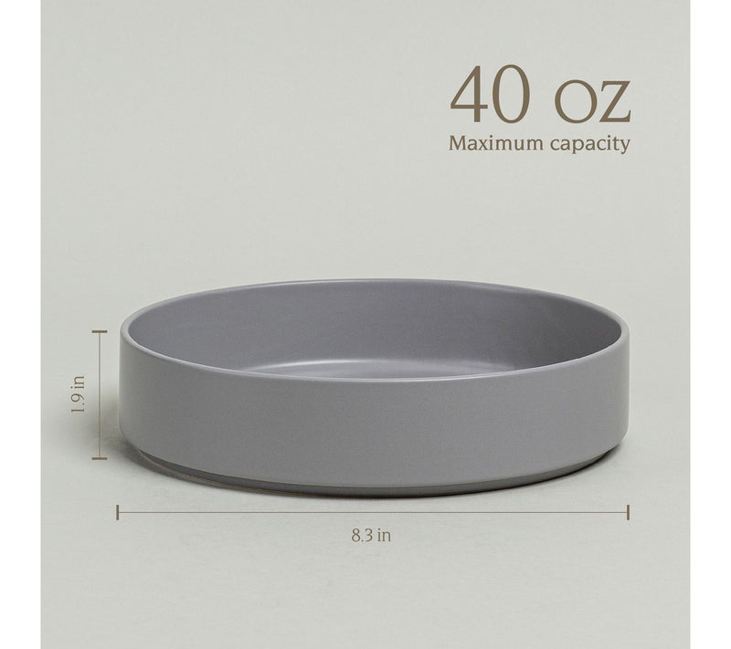over&back Stackable 40oz Semi-Matte Stoneware Dinner Bowls — View 3