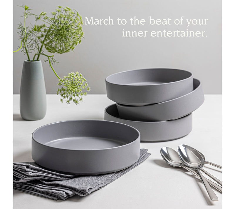 over&back Stackable 40oz Semi-Matte Stoneware Dinner Bowls — View 7