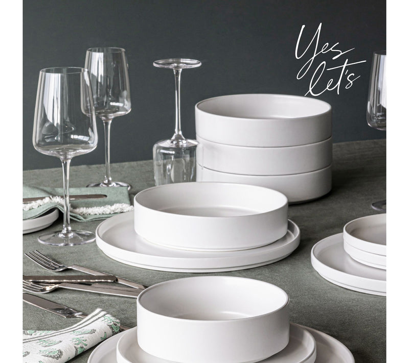 over&back Stackable 40oz Semi-Matte Stoneware Dinner Bowls — View 5