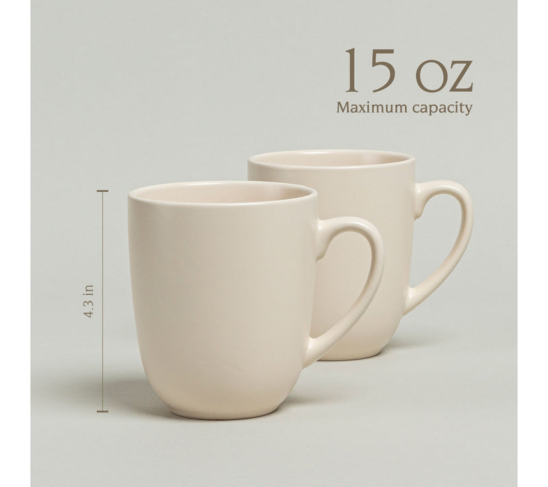 over&back Coupe 15oz Semi-Matte Stoneware Mugs,Set of 4 — View 3