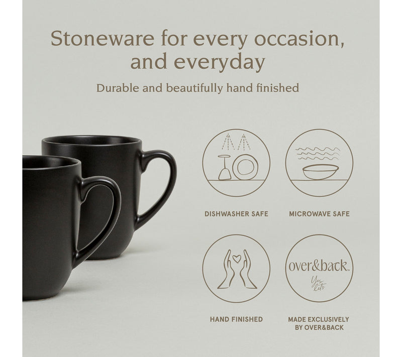 over&back Coupe 15oz Semi-Matte Stoneware Mugs,Set of 4 — View 2