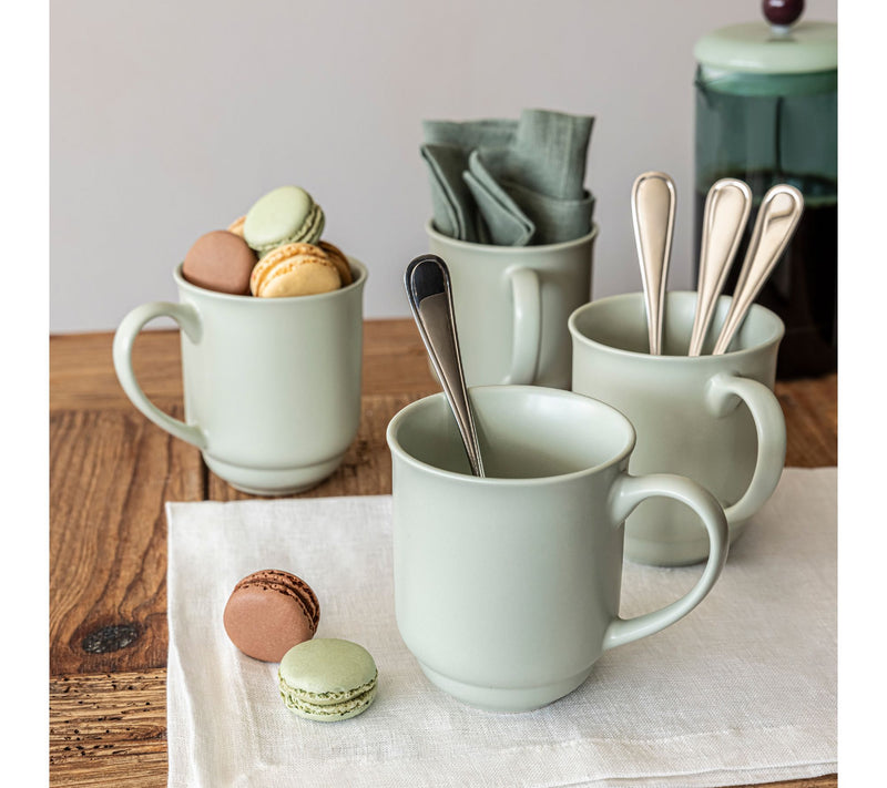 over&back Rimmed 16oz Semi-Matte Stoneware Mugs, Set of 4 — View 4