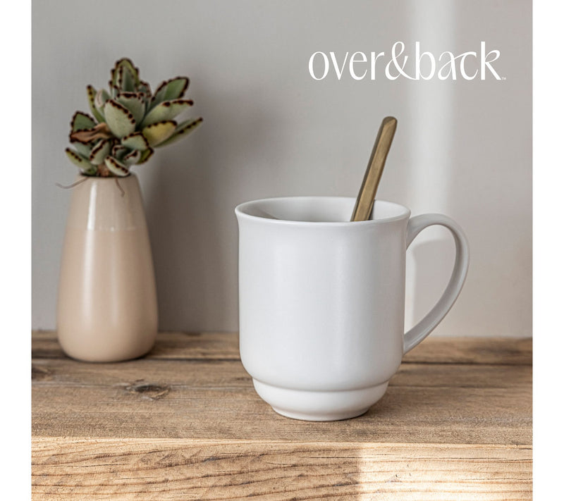over&back Rimmed 16oz Semi-Matte Stoneware Mugs, Set of 4 — View 5