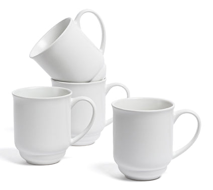 over&back Rimmed 16oz Semi-Matte Stoneware Mugs, Set of 4