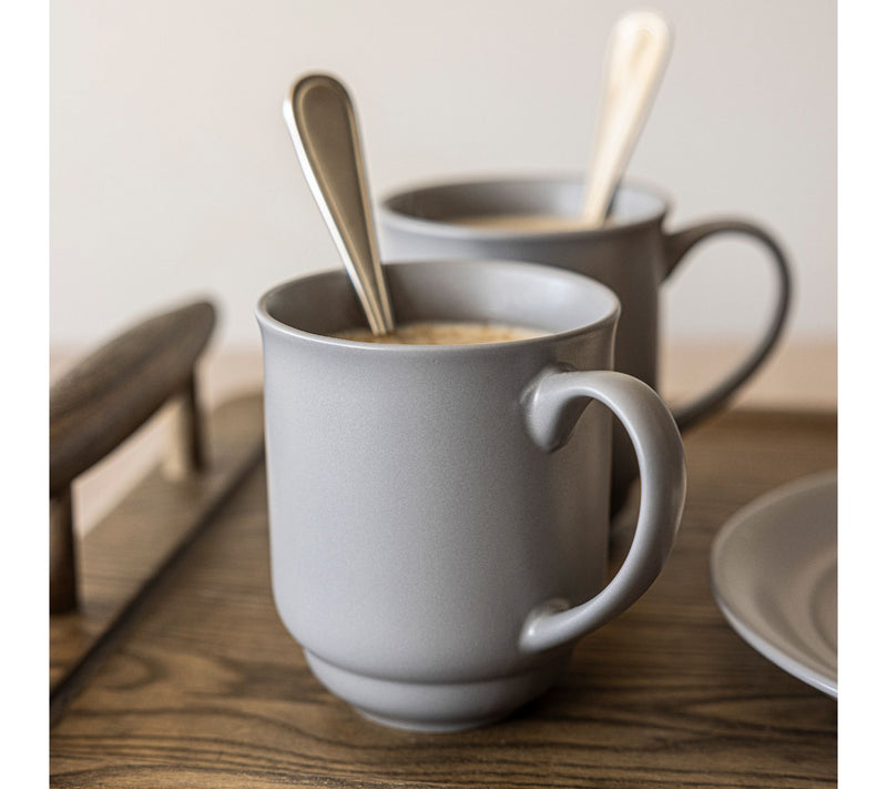 over&back Rimmed 16oz Semi-Matte Stoneware Mugs, Set of 4 — View 6