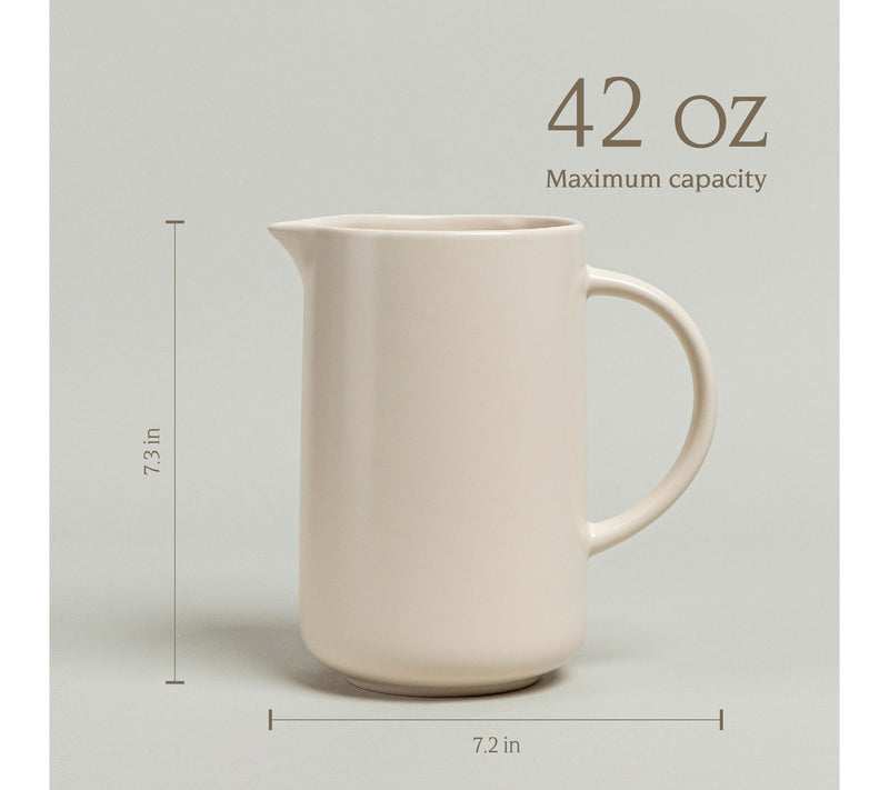 over&back Coupe Semi-Matte Stoneware 42oz Pitcher — View 3