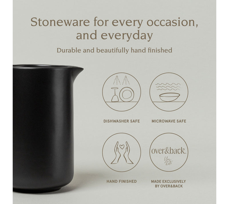 over&back Coupe Semi-Matte Stoneware 42oz Pitcher — View 2