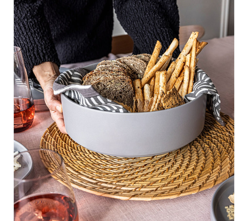 over&back Set of 2 Natural Rattan Round Placemats - Hand-Made — View 8