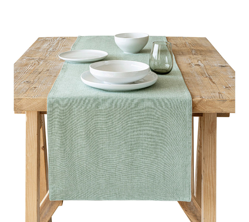 over&back Woven Chambray Cotton Table Runner- Machine Washabl — View 15
