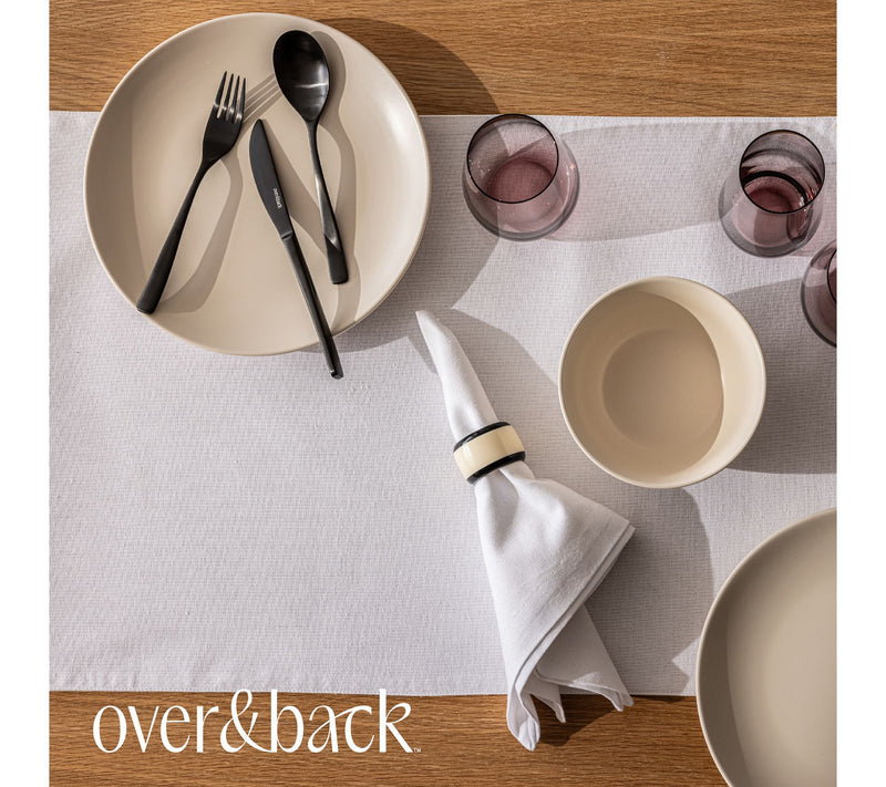 over&back Woven Chambray Cotton Table Runner- Machine Washabl — View 6