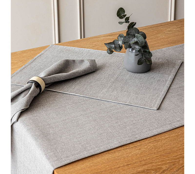over&back Woven Chambray Cotton Table Runner- Machine Washabl — View 8