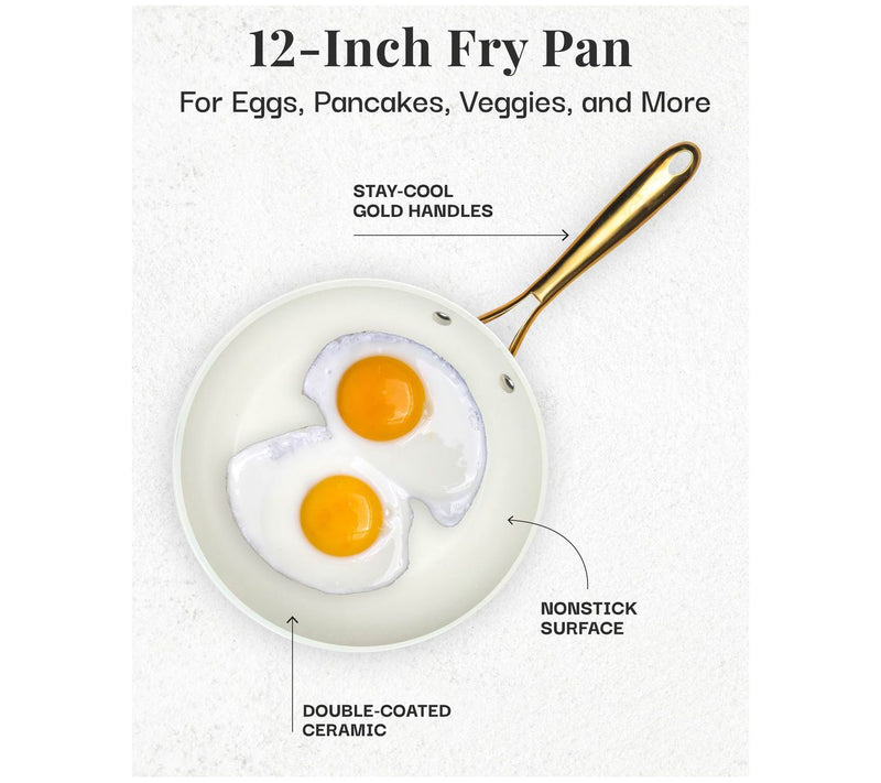 Gotham Steel Navy 12'' Nonstick Fry Pan with Gold Handles — View 2