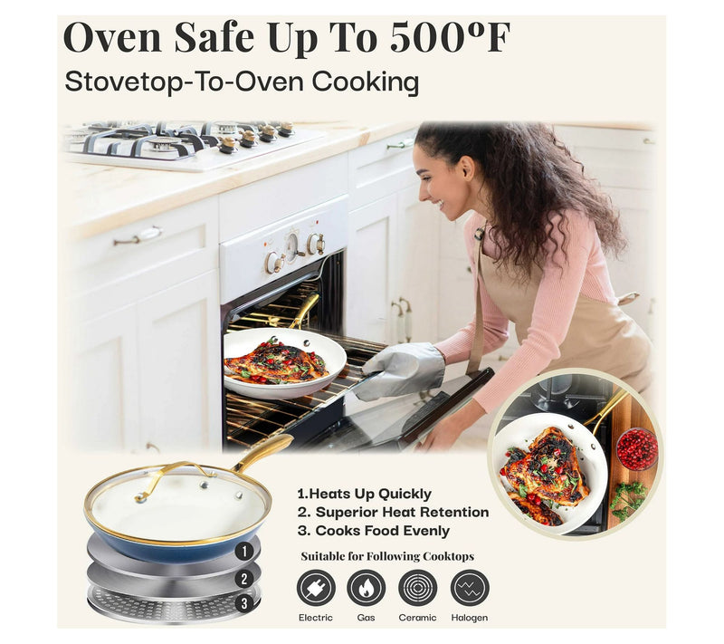 Gotham Steel Navy 12 Piece Ultra Nonstick Cookwre Set — View 10