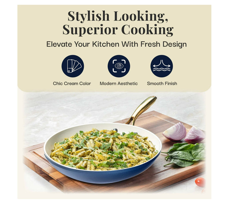 Gotham Steel Navy 12 Piece Ultra Nonstick Cookwre Set — View 5