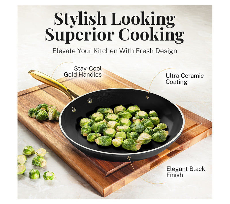 Gotham Steel Black 15 Piece Nonstick Cookware &Utensil Set — View 6