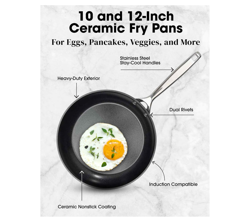 Gotham Steel Pro 2X Ultra Nonstick 10'' and 12'' Fry Pan Set — View 4