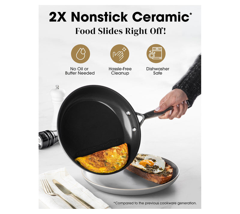 Gotham Steel Pro 2X Ultra Nonstick 10'' and 12'' Fry Pan Set — View 5