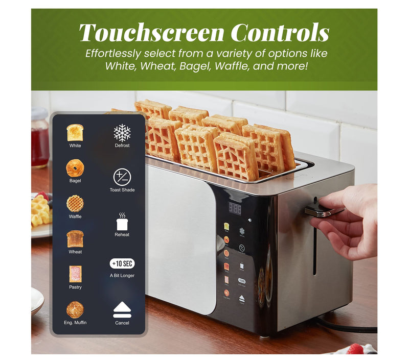Elite Cuisine 4-Slice Longslot Toaster w/ Digital Image Screen — View 6