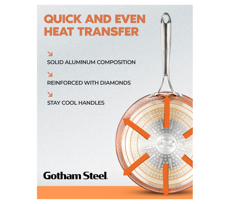Gotham Steel Hammered 20 Piece Nonstick Cookware Bakeware Set — View 8