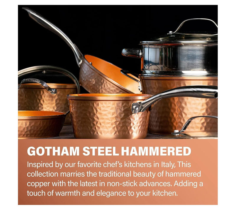 Gotham Steel Hammered 15 Piece Nonstick Cookware Bakeware Set — View 8