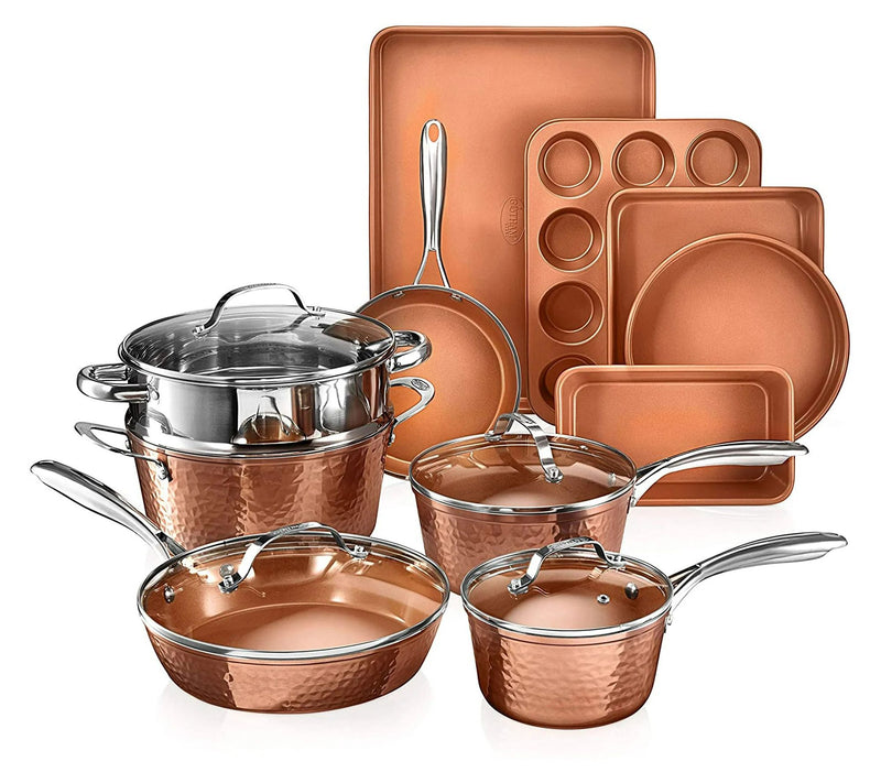 Gotham Steel Hammered 15 Piece Nonstick Cookware Bakeware Set — Main view