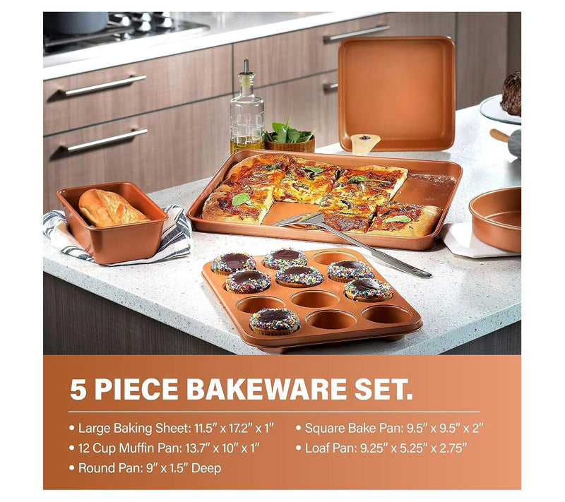 Gotham Steel Hammered 15 Piece Nonstick Cookware Bakeware Set — View 10