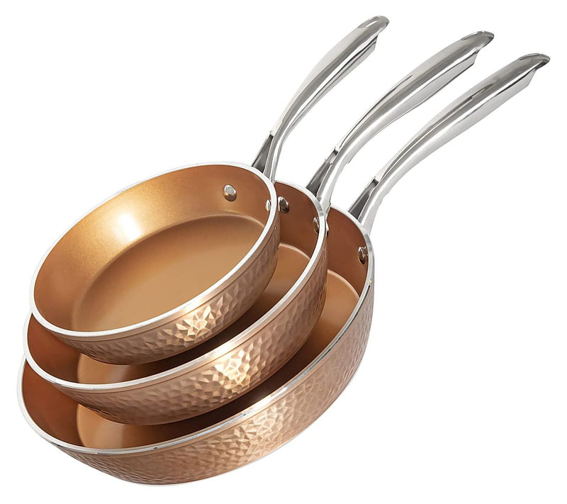 Gotham Steel Hammered 3 Piece Nonstick CeramicFrying Pan Set — Main view