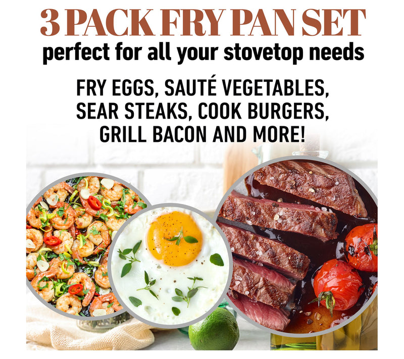 Gotham Steel Hammered 3 Piece Nonstick CeramicFrying Pan Set — View 4