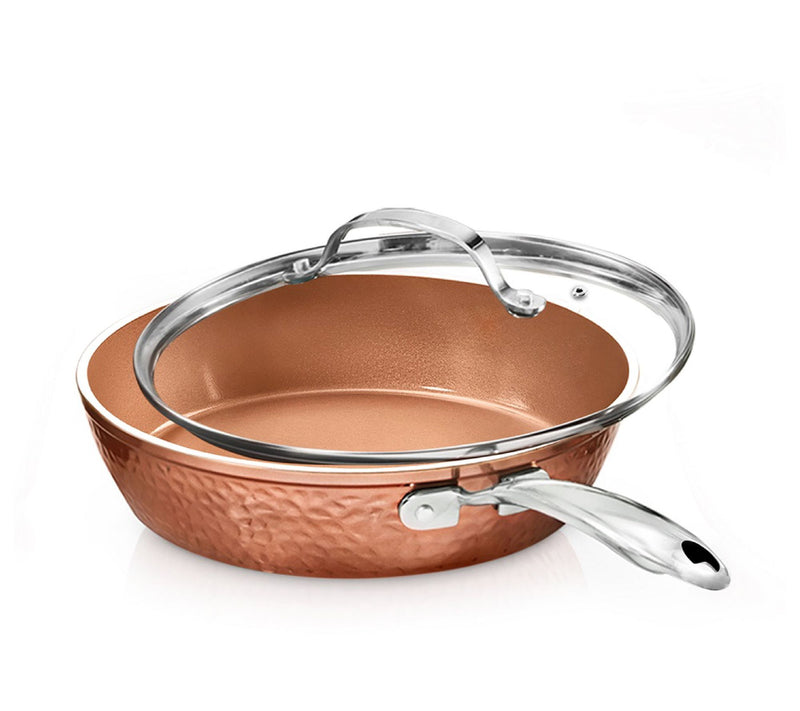 Gotham Steel Hammered 12'' Nonstick Fry Pan with Glass Lid — Main view