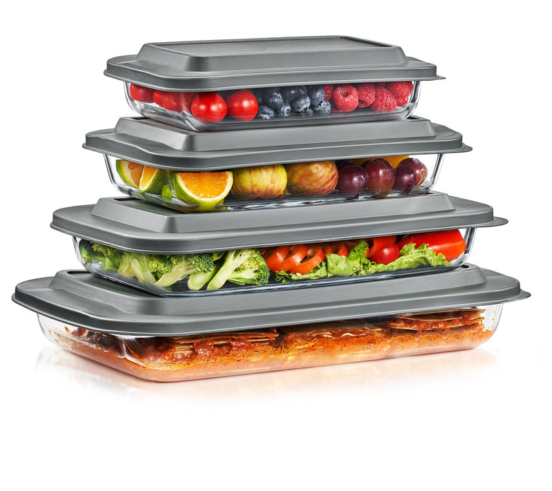 Sorbus Deep Glass Baking Dish Set with Lids (8-Piece) — View 8