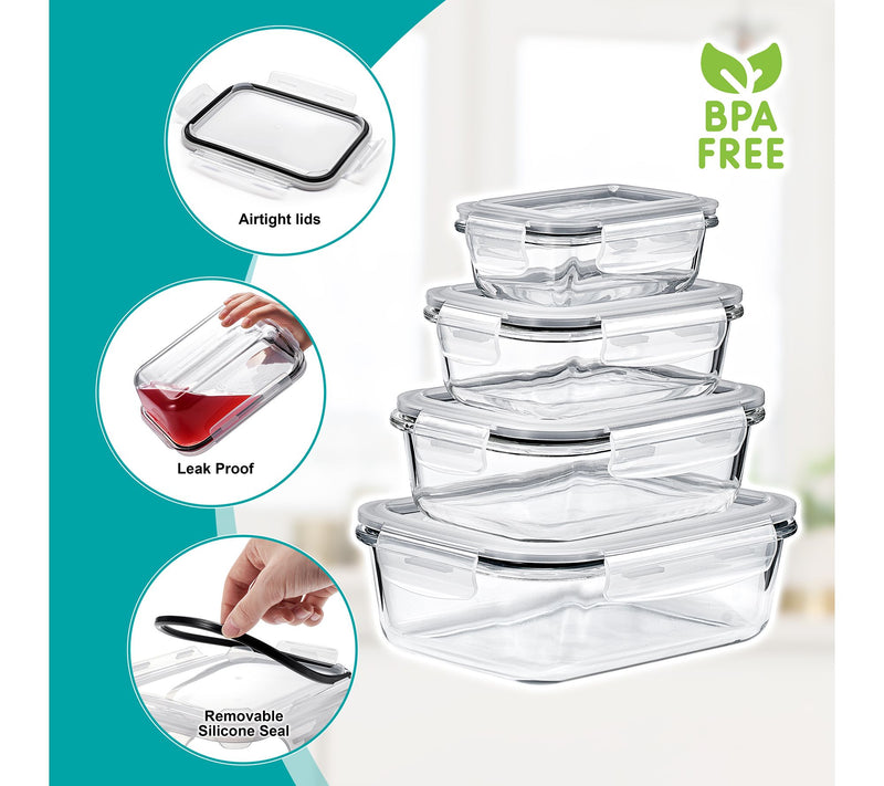 Sorbus 16-Piece Glass Food Storage Containers with Lids — View 6