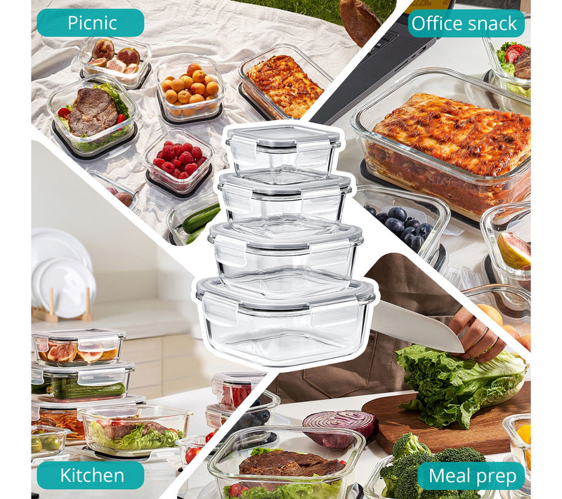 Sorbus 16-Piece Glass Food Storage Containers with Lids — View 7