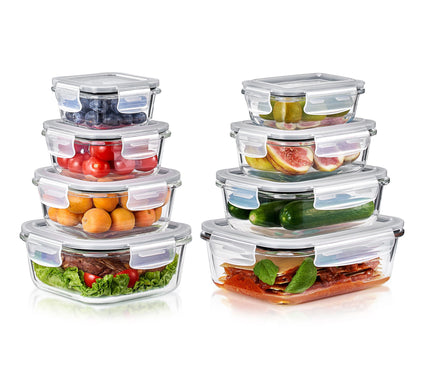 Sorbus 16-Piece Glass Food Storage Containers with Lids
