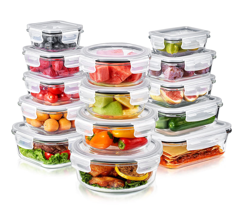 Sorbus 28-Piece Glass Food Storage Containers with Lids — Main view