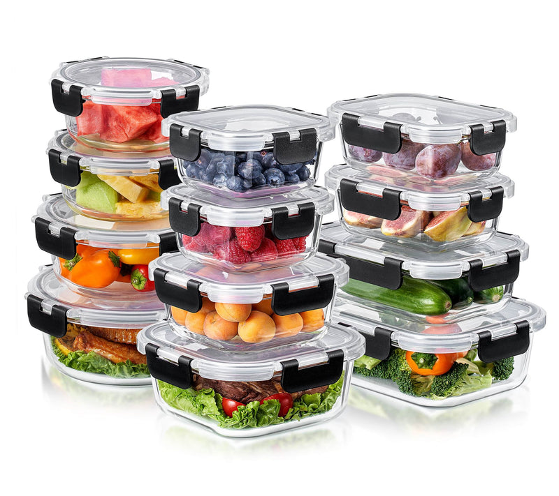 Sorbus 24-Piece Glass Food Storage Containers with Lids — Main view