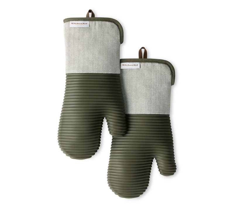 KitchenAid Evergreen Design Series HerringboneOven Mitts Set — Main view