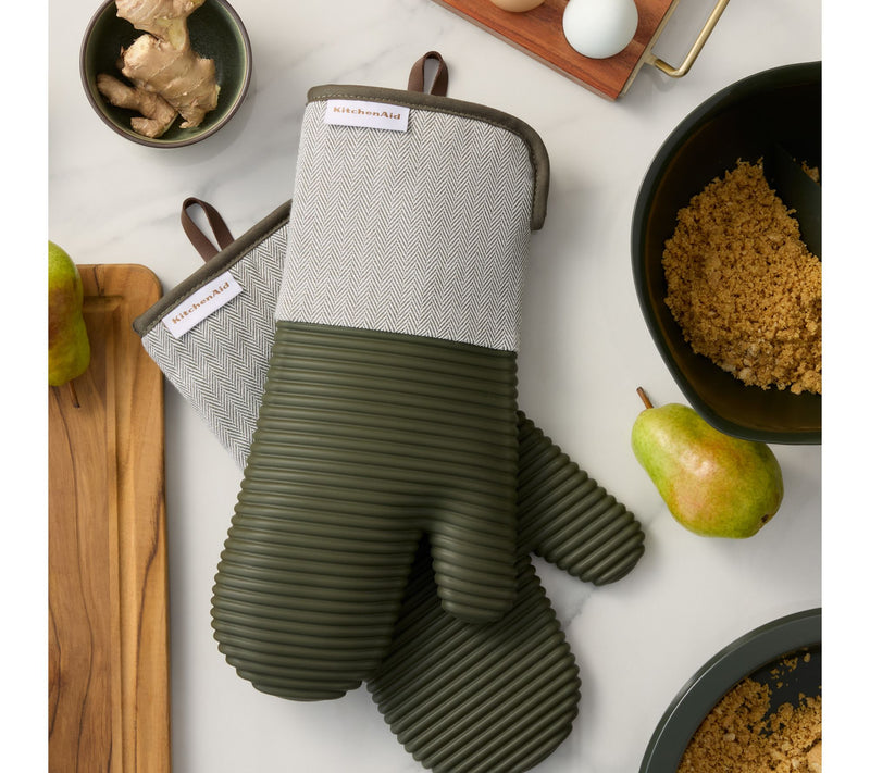 KitchenAid Evergreen Design Series HerringboneOven Mitts Set — View 5