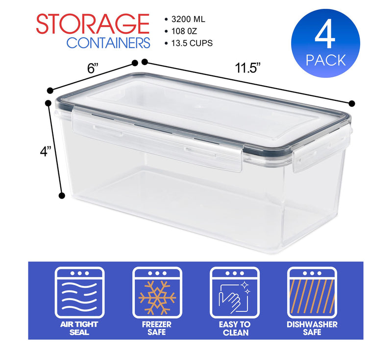Sorbus Large Airtight Food Storage Containers with Lids 4-Pack — View 3