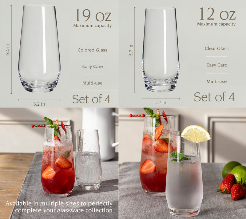 over&back Stemless Mouth-Blown Glassware Set of4 — View 6