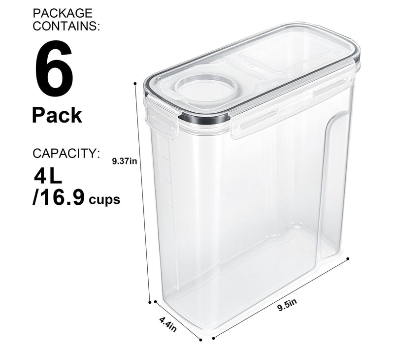 Sorbus 6-Pack Food Storage Dispensers with Airtght Lids — View 3