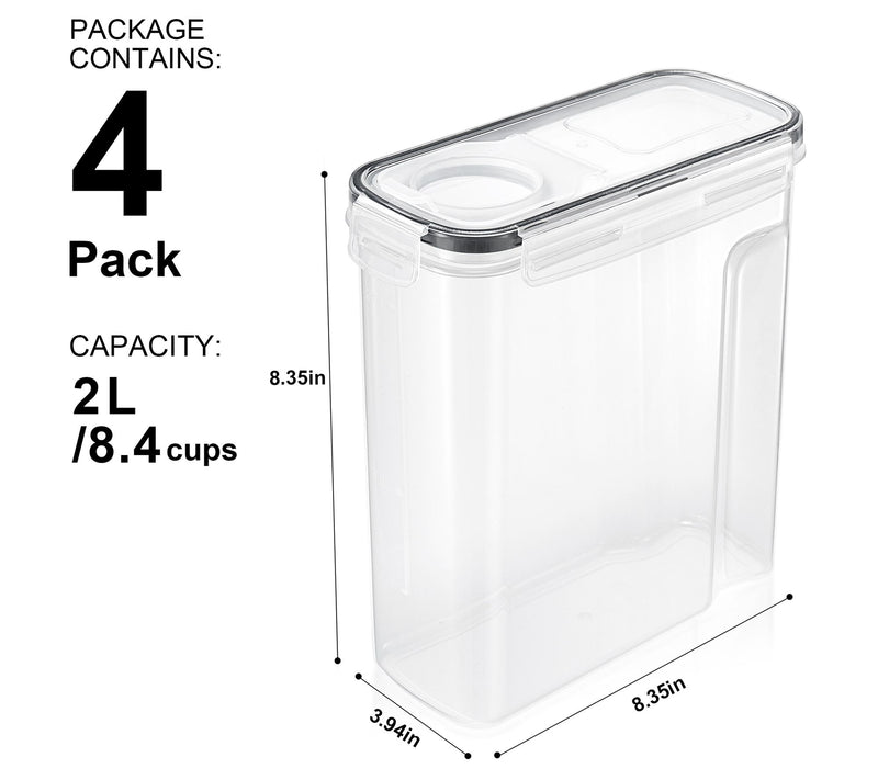 Sorbus Food Storage Dispensers with Airtight Lis 4-Pack — View 3