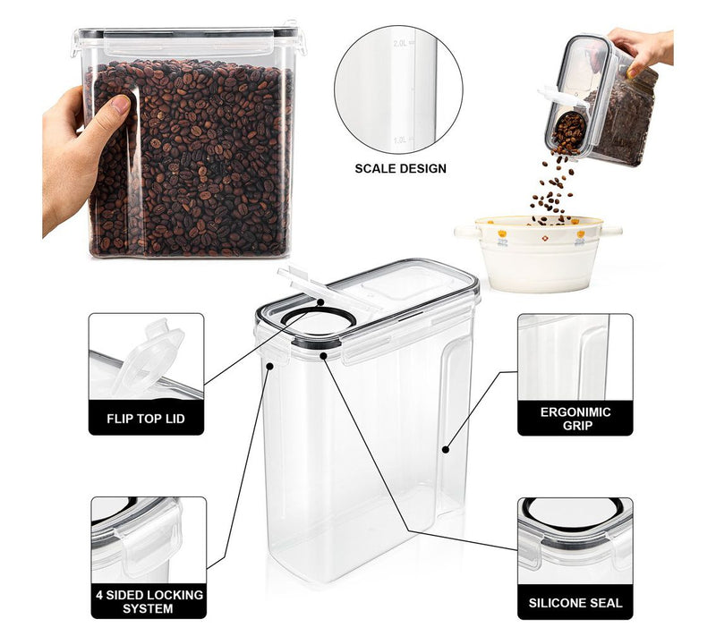 Sorbus Airtight Coffee Bean St orage Set Clear Plastic 2-Pack — View 5