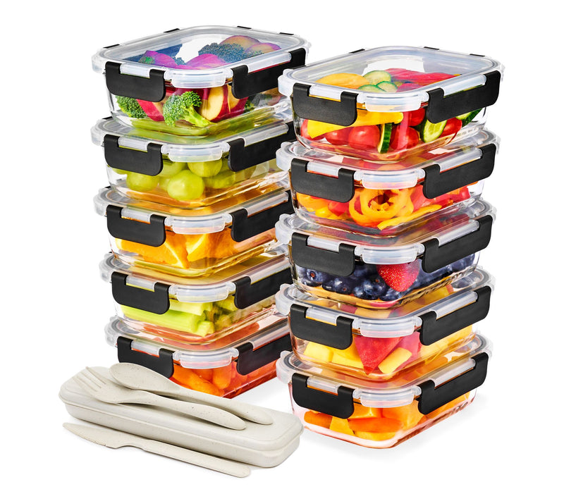 Sorbus Glass Meal Prep Containers with AirtightLids 10-Pack — View 2