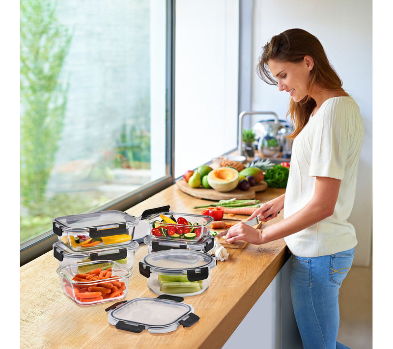 Sorbus Square Glass Food Containers with Airtight Lids 8-Pack — View 5