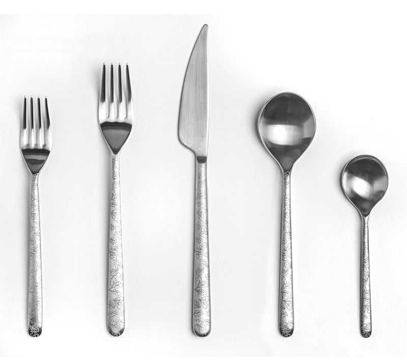 Mepra 5 Pc Linea Ice Leaves Flatware Set — View 2