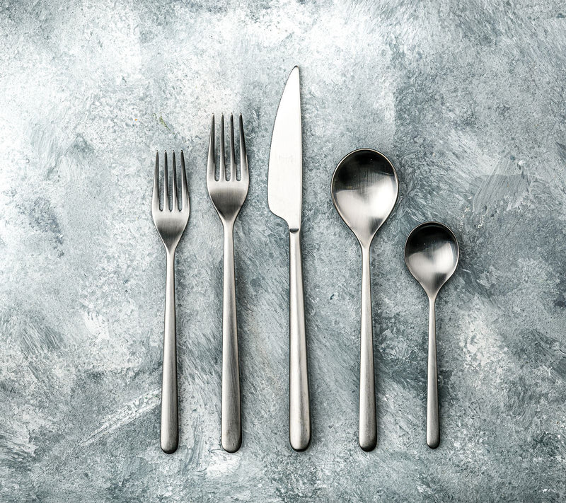 Mepra 5 Piece Linea Flatware Set- Ice — View 3