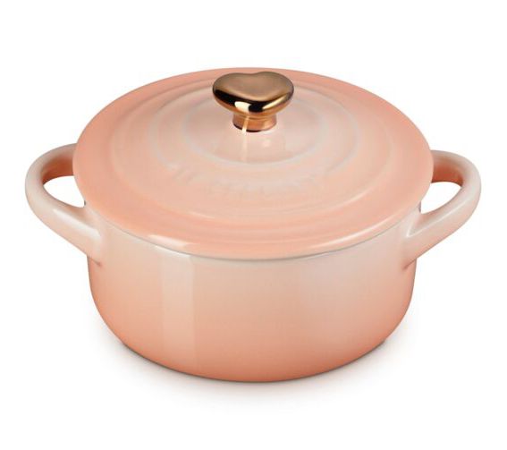 Le Creuset 8-oz. Mini Round Cocotte with Rose Gold Heart Knob — Main view