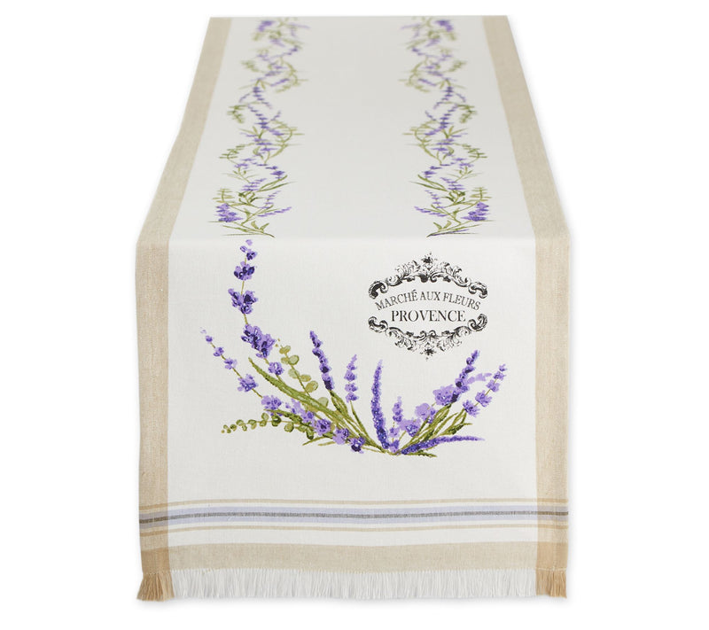 Design Imports Lavender Garland Embellished Table Runner — Main view